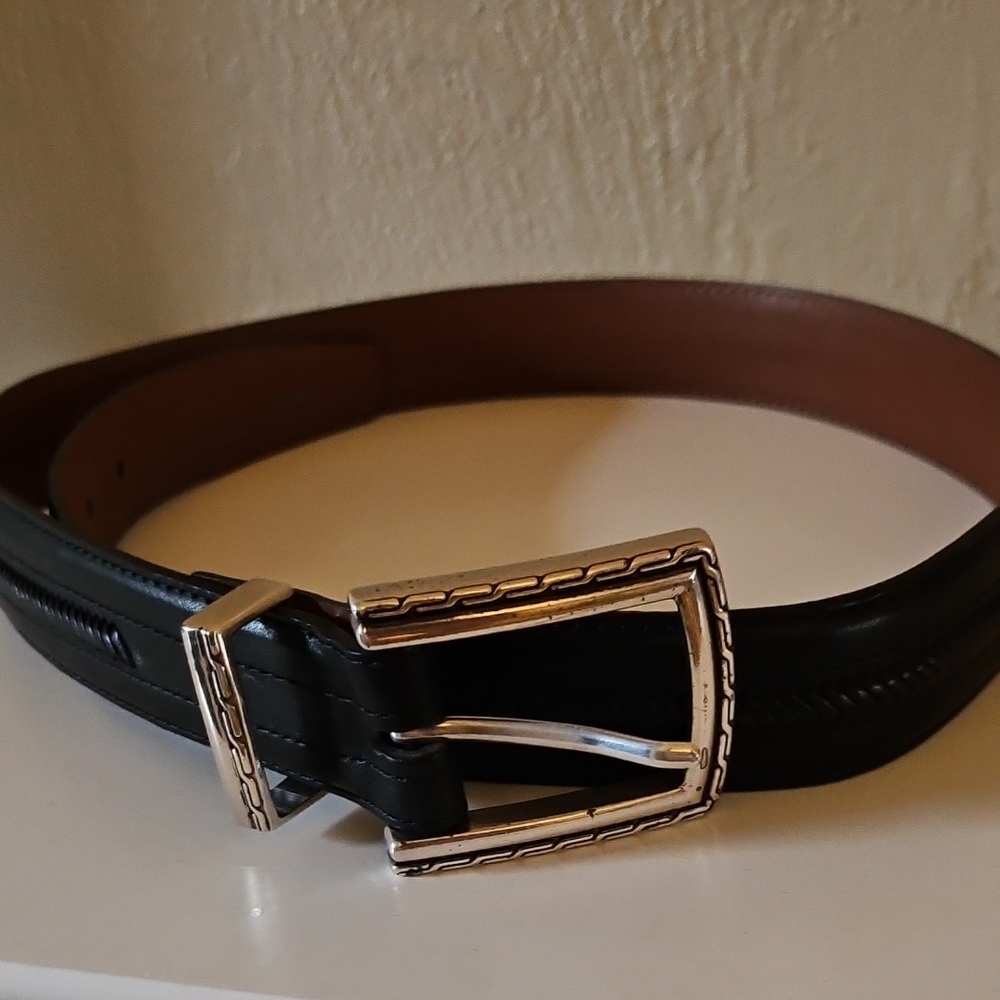 Brighton Black Leather Belt